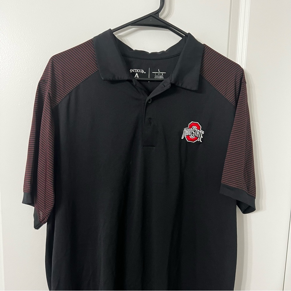 Antigua Men’s Ohio State Buckeyes Polo in Black, Size Large